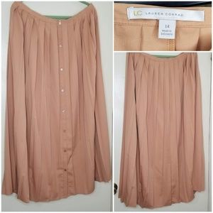 LC Lauren Conrad Crepe Rose/Tan Button Up Maxi